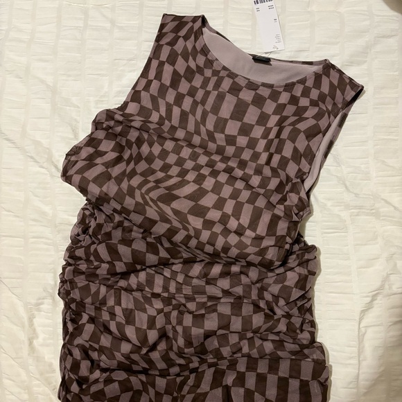 NWT UO ruched mini dress 🤎 - Picture 3 of 6